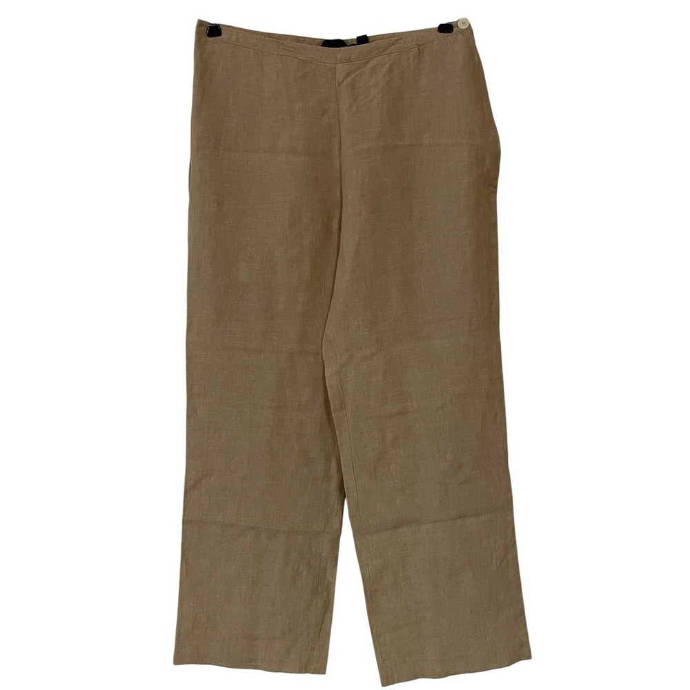 Boden Womens Brown Linen Wide Leg Pant Preppy Coastal Boho Resort Capsule 14 R